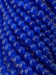 100 chiếc vòng tay hạt thủy tinh giả ngọc bích màu thủy tinh tròn tự làm hạt rời - Nhiều màu - Xem 12