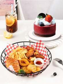 20Pcs Folhas de papel de cera Deli para forros de cesta de alimentos Folhas de papel para piquenique Folhas de embrulho Deli à prova de gordura - Vermelho e branco - Ver 5