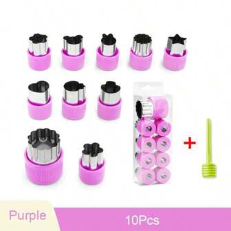 6/8/10Pcs Set Stainless Steel Fruit Cutting Embossing Mold Small Wonton Biscuit Mold Heart/Flower Shape Vegetables Cutter