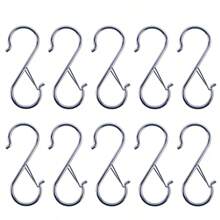 S 形挂钩，用于悬挂重型金属 S 形挂钩，带扣，S 形挂钩，适用于架子、橱柜、悬挂植物、衣服、厨房用具、锅、平底锅、袋子