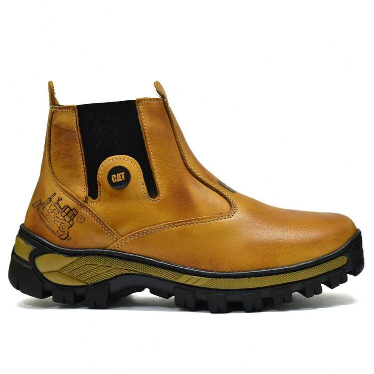 Cat Leather Whip Boot - Yellow - View 3