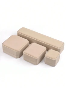 1pc Jewelry Box For Bracelet, Ring, Pendant, Earrings, Necklace, Velvet Jewelry Organizer Box, Suitable For Home And Travel, Valentine's Day And Back To School Gift - White - View 5