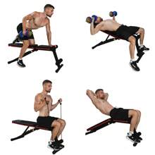 Adjustable Folding Weight Bench Sit Up Bench Strength Training Flat Incline Foldable Decline Gry Home Fitness - Black - View 5