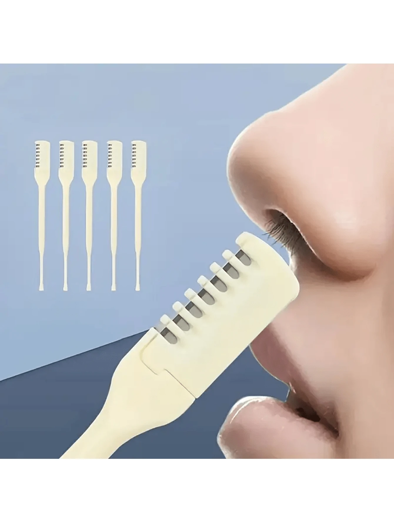 5pcs-2-In-1 Nose Hair Trimmer, Nasal Hair Cutter, Nostril Hair Remover Tool, Hair Remover, Portable Manual 360° Rotating Nose Hair Trimmer With Ear Picker For Women Men