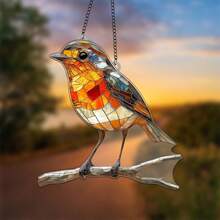 1 Stück Robin Sonnenfänger, Acrylschild, Szenendekoration, Wanddekoration, ideal für Küche, Landhausstil Dekoration, Garten, Landhaus, perfektes Geschenk für Tierliebhaber, Vogelliebhaber, kreatives Geschenk