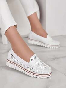Royalfashion Openwork Women's Moccasins Leteller - White - View 7