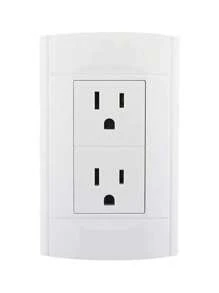 Paquete de 5 Placas de Doble Contacto Aterrizados Diseño Elegante - Blanco - Ver 3
