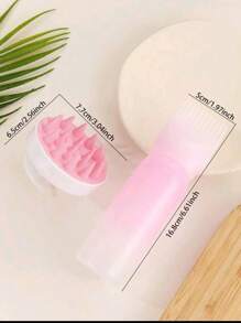 2 piezas, 1 pieza Botella de limpieza en seco con dientes Botella de champú Botella de tinte para el cabello Botella de presión para salón de belleza Botella con escala Botella para permanente Suministros para peluquería, y 1 pieza Peine de champú Masajeador del cuero cabelludo, Masajeador del cuero cabelludo 2 en 1 para cabello seco/húmedo Cepillo de champú Cepillo para el cuidado del cuero cabelludo, Adecuado para hombres y mujeres