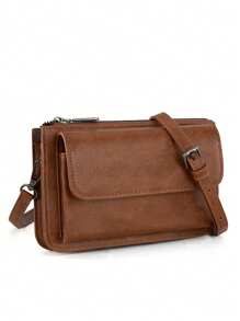 1pc Retro Crossbody Wallet Purse Vegan PU Small Purses For Women With Phone Pocket And Adjustable Strap Cow Pattern - Multicolor - View 12