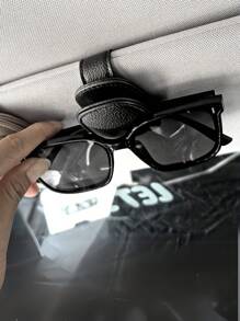 1 pieza Clip universal para gafas de sol de visera de coche, material de PVC, soporte para anteojos de auto, accesorios interiores para vehículo, soporte de almacenamiento de gafas de sol de viaje fresco