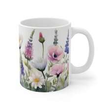 Beautiful Wildflowers Flower Mug - 11oz, Pretty Floral Mug, Pretty Flower Mug, Wildflower Theme, Nature Theme, Flower Theme, Pretty Mug11oz Ceramic Coffee Mug - Valentine's Day, Birthday,Woman's Day Gift, Easter Day Gift Idea For Dad Mom Friends Girlfriend Boyfriend - default - View 5