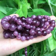 6/8/10 毫米天然宝石紫色锂云母散珠隔珠适用于珠宝制作 DIY 华丽手链项链耳环男女礼物 - Stone Beads - 查看 3
