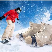 1 Pair Outdoor Hiking & Skiing Anti-Slip Snow Cleats, Crampons With 5 Spikes For Icy/Snowy Ground, Fit Shoes Size 28-46 - Black - View 6