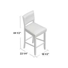 MERAX Contemporary Rubberwood Barstool With Nailhead Accents