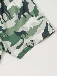 2pcs Young Boy Random Animal Print Short Sleeve Tops & Shorts Set, Casual Fashion Summer 2025 New Arrival