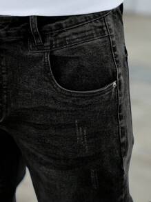 Men's Elastic Simple Daily Pockets Denim Jeans
