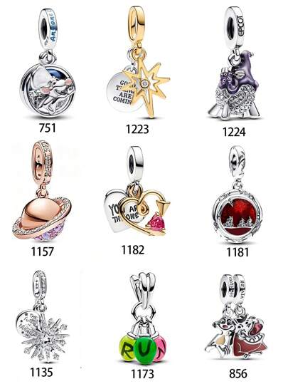 1pc Fashion Unique Chef Mouse Pendant & North Star Pendant Gift & Valentine's Day Heart Pendant Gift & Planet Pendant Gift & Colorful Chocolate Beans & Pea Pendant Gift