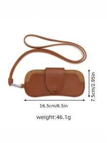 Fashionable PU Leather Eyeglass Case, PU Glasses Pouch With Neck Strap, Large Capacity Storage For Myopia, Shades, And Sunshades, Movie-Themed Accessory, Eye Glasses Case Travel Essentials Travel Accessories Travel Must Haves Graduation - Multicolor - View 5