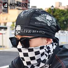 MJMOTO Classic Retro Men's Motorcycle Helmet Balaclava Face Mask Summer Running Cycling Hat Skull Cap Headwrap Face Shield Headband