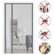 Porte moustiquaire magnétique, rideaux latéraux réversibles, moustiquaire en fibre de polyester améliorée, balcon, porte-fenêtre, porte coulissante en verre - gris