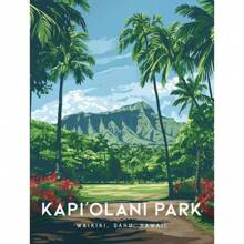 电脑夏威夷拉海纳复古旅行海滩风景帆布画现代房间家居装饰画无框