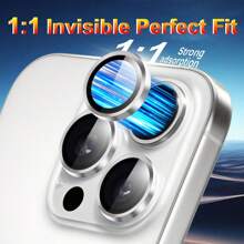 Tương thích với miếng dán bảo vệ ống kính camera 16 Pro Max/16 Pro, miếng dán màn hình camera sau, khay lắp 1 bước/UHD/siêu mỏng/chống vỡ cấp độ quân đội/chống trầy xước/thân thiện với ốp lưng/kính cường lực 9H 3 gói - Bạc - Xem 3