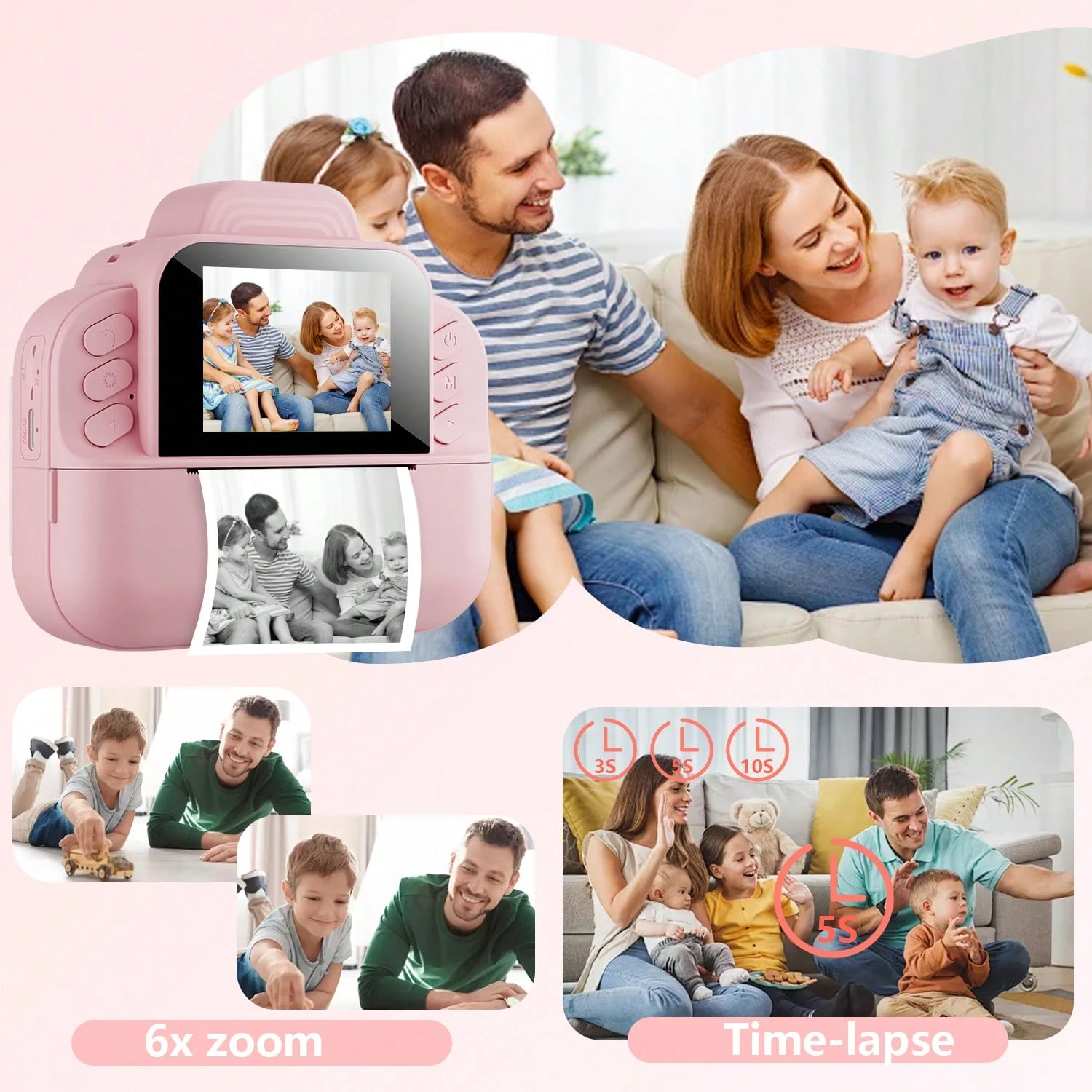 Carta Fotografica Istantanea HiMont Per Bambini - 6 Confezioni, Alta Definizione, Per Stampanti Termiche