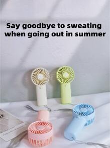 1 pièce Mini ventilateur portable à main (piles non incluses), avec accessoire de cordon, pour la rentrée scolaire