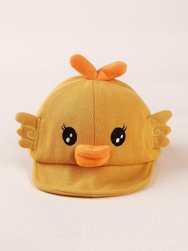 1PC Boys And Girls Baby Soft Brim Corduroy Cartoon Duckling Sunshade Cap Baby Soft Brim Warm Spring And Autumn Hat