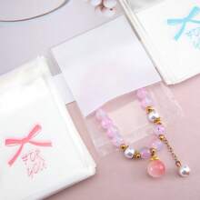 50Pcs Sweet Bowknot Picture Self-Adhesive Bag Bottle Mouth Plastic Packaging Bag Suitable For DIY Jewelry Crafts Display And Storage Packaging Storage Bag Gift Transparent Packaging Display Bag - Opp Bag - View 4