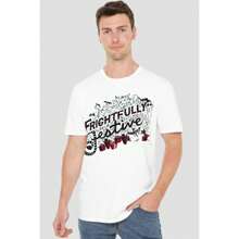 Disney The Nightmare Before Christmas Mens Frightfully Festive Holiday T-Shirt (White)