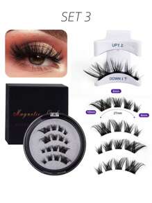 磁性睫毛自然外观，量子磁性睫毛采用磁铁和无胶设计，自然持久，易于佩戴，盒装条状睫毛，睫毛，睫毛，假睫毛 - 眼尾拉長款 - 查看 8