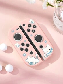 1 para uroczych kocich uchwytów ochronnych na przełączniki Joy-Con Controller, osłona ochronna na lewy i prawy uchwyt kontrolera Joy-Con Switch, akcesoria do konsoli do gier Switch, chroń kontroler Joy-Con przed uszkodzeniem, olejoodporny i odporny na zarysowania, łatwy w montażu i demontażu