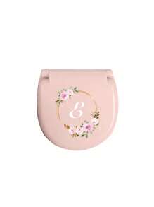 Flower Wreath Letters Sewing Tool Box With Pink Flower Initials, Letters A-Z, Perfect Gift For Beginners Sewing: 1 Portable Mini Sewing Set - Foldable, Diy Sewing Supplies And Accessories, Suitable For Travelers And Emergency Clothing Fixators, Mini Needle Box Portable Small Needle Bag Sewing Tool Combination Set Hotel Supplies(Pink)