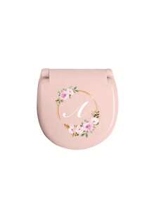 Flower Wreath Letters Sewing Tool Box With Pink Flower Initials, Letters A-Z, Perfect Gift For Beginners Sewing: 1 Portable Mini Sewing Set - Foldable, Diy Sewing Supplies And Accessories, Suitable For Travelers And Emergency Clothing Fixators, Mini Needle Box Portable Small Needle Bag Sewing Tool Combination Set Hotel Supplies(Pink)