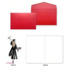 1 张优雅毕业贺卡，带信封，高品质印刷，6.29 英寸 X 4.33 英寸，优质纸张，通用毕业庆祝卡，适合学生、朋友、女儿、儿子、同学 - 多色 - 查看 3