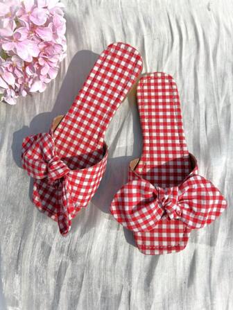 2025 New Fashion Women Flat Sandals, Simple Square Toe Casual Retro Style Ladies Slippers