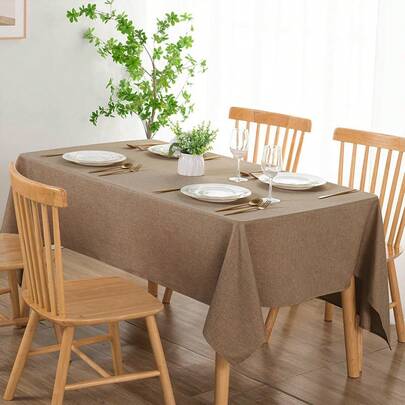 1pc Water-Repellent, Splash-Proof, Dirt-Resistant, Durable, Elegant Modern Tablecloth. Thick, Tear-Resistant Synthetic Linen Rectangular Tablecloth, Multi-Size, Machine Washable. Suitable For Daily Use, Parties, Holidays, Dining, Cafes, Special Occasions, Dinner, Brunch, Gatherings, BBQ, Buffet, Baby Showers, Indoor & Outdoor, Weddings, Etc.