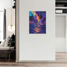 1PCS Framed Astronaut Wall Decor Cool Spaceman Sailboat Picture Colorful Space Galaxy Wall Decor Canvas Print Painting Home Office Decoration Suitable For Bedroom Living Room Dining Room Study Bathroom Kitchen Office Hotel Office Apartment Cafe Bar Studio Dressing Room Wall Decoration