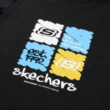 Skechers Lifestyle lässiges einfaches T-Shirt mit Rundhalsausschnitt und Kurzarm