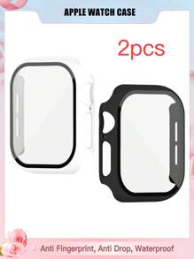 Men's And Women's Protective Case With Tempered Film Compatible With Apple Watch Case 38mm, 40mm, 41mm, 42mm, 44mm, 45mm, 49mm 10(42mm) 10(46mm), With Screen Protection Film Fully Covering Hard Case Protection Compatible With Apple Watch Series S10 9 8 7 6 5 4 3 2 1 SE Ultra