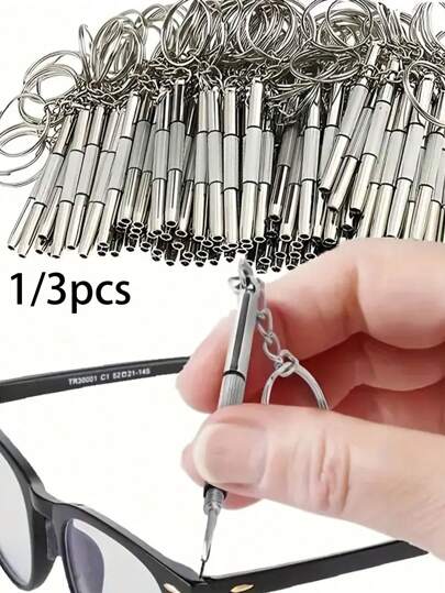 1/3pcs Eyeglass Screwdriver, Eyeglass Screwdriver, Watch Repair Kit With Keychain, Portable Hand Tool, Precision Screwdriver Tool