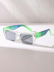 1pc New Western Style Men's Fashion Simple Square Fashion Glasses, Cyberpunk Streetwear Hip Hop Party Essential Glasses