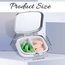1pc Artistic Figure Design 2-Compartment Pill Box, Medicine Organizer For Pocket, Purse & Travel