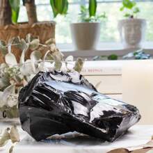 1 pièce Gros cristaux d'obsidienne noire brute, pierres d'obsidienne noire brute, cristal d'obsidienne, gros cristal d'obsidienne noire, cristaux bruts, roches et minéraux, décoration de cristal