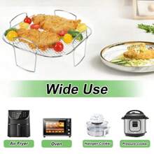 Air Fryer Baking Rack Metal Square/Round/Rectangle Oven Grill Racks Airfryer Accessories For Cosori,Instant Vortex,Gourmia,Foodi