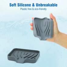 1-Pack Silicone Drain Soap BoxBathroom Anti-Slip Sink Tray Creative Washing Table Soap Tray Free Punch Drain Rack
