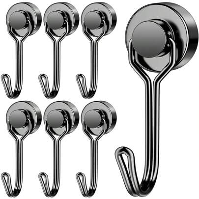 4/7/10Pcs The Rotating Super Strong Magnetic Hook Is Used For Suspension And Is Very Suitable For Iron Surfaces Such As Refrigerators, Kitchens, Garages, Camping, Outdoor, Etc