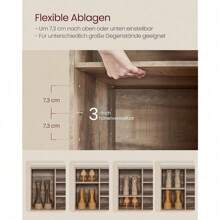 VASAGLE Shoe Bench, Shoe Rack With Seat, Bench With Storage Space, Cushion, 12 Compartments, Adjustable Shelves, For Living Room, Hallway, 30.3 X 104 X 48 Cm, Cloud White-Gray LHS012W14