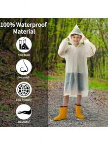 1pc Ultra-Light Portable Children's Waterproof Raincoat, Reusable Poncho With Head Cover And Sleeves, Easy To Carry For Outdoor Camping Trips, Breathable And Waterproof, Foldable, Waterproof Raincoat For Boys And Girls, School Gift
